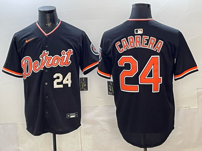 Men Detroit Tigers #24 Cabrera black Game Nike MLB Jersey 2026002